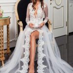 قميص نوم ابيض للعرايس طويل - كود 5700