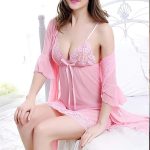 لانجري قصير شفاف بالروب - كود 365