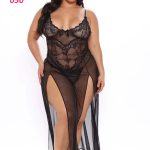 لانجري اسود شفاف طويل - كود 050