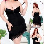 قميص نوم اسود قصير - كود 113