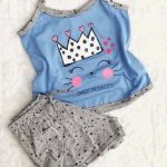 بيجامه شورت حريمي قطن - كود 1205