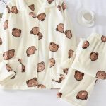 بيجامة دفاية قطيفة شتوي حريمي - كود 20000