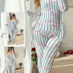 بيجامه نسائي بالروب - كود 3377