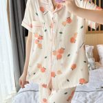 بيجامه حريمي شورت زراير - 3392