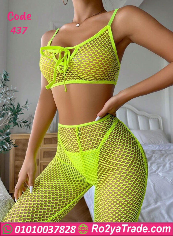 طقم توب وبنطلوب شبك - كود 437
