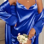 قميص نوم حرير بالروب - كود 735