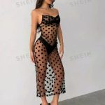 لانجيري طويل اسود شفاف - كود 745