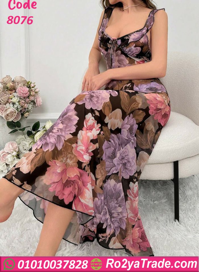 ⁦لانجري طويل شفاف - كود 8076⁩ - الصورة ⁦3⁩