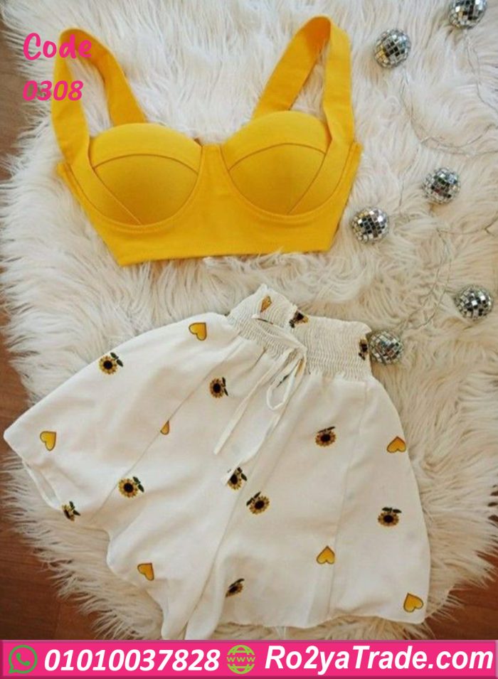 توب وشورت حريمي - كود 0308