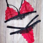 بكيني دانتيل احمر مثير - كود 039