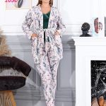 بيجامه مشجر بالروب حريمي - كود 1050