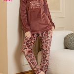 بيجامه قطيفه حريمي - كود 1401