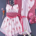 توب وتنوره مع روب للعرايس - كود 1420