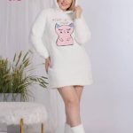 كاش قصير من قطيفة مع لكلوك للعرايس - كود 372