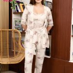 بيجامه قطن حريمي 3 قطع - كود 4014