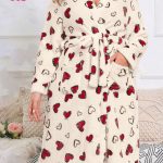 روب قطيفة قصير مع فرو فخم - كود 561