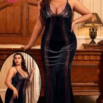 قميص نوم قطيفه طويل - كود 685