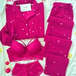 بيجامات حريمي شتوي 4 قطع - كود 843