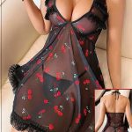 لانجري اسود قصير شفاف - كود 872