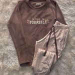 بيجامه قطعتين قطيفه حريمي - كود 9081