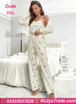 طقم بيجامة نسائي بنقش فواكه - كود 056