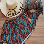 طقم بكيني بالشورت للبحر - كود 0671