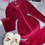 بيجامه قطيفه حريمي - كود 10043