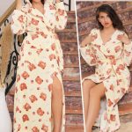 روب شتوي طويل بنقشة دباديب - كود 2018