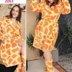 روب شتوي بنقشة الزرافة - كود 2061