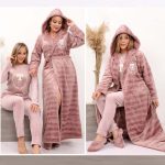 طقم شتوي طويل مع روب فاخر - كود 708