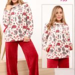 طقم شتوي حريمي بنقشة كاشمير - كود 735