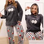 بيجامة شتوية حريمي برسومات مميزة - كود 736