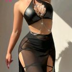 طقم نسائي شفاف جلد - كود 018