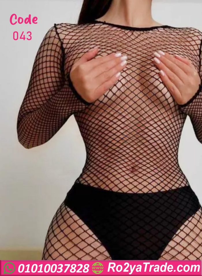 ⁦لانجري شبك أسود - كود 043⁩ - الصورة ⁦5⁩