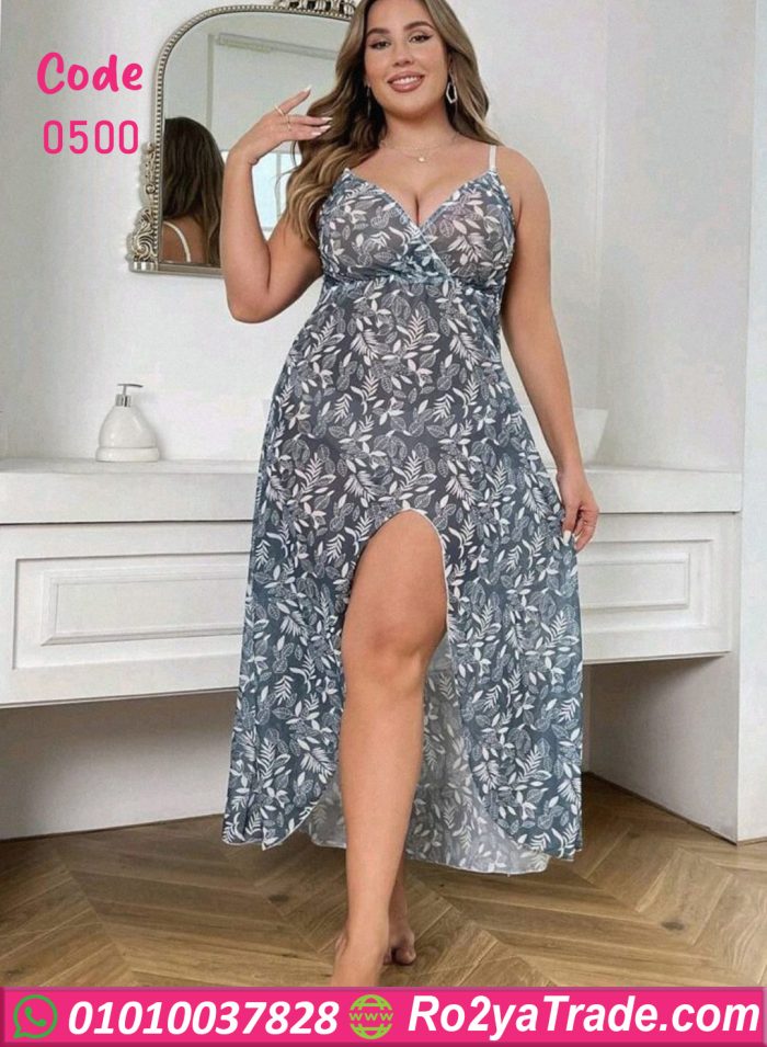 فستان طويل شفاف - كود 0500