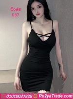 ⁦فستان قصير أسود - كود 087⁩ - الصورة ⁦2⁩