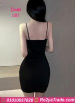 ⁦فستان قصير أسود - كود 087⁩ - الصورة ⁦4⁩
