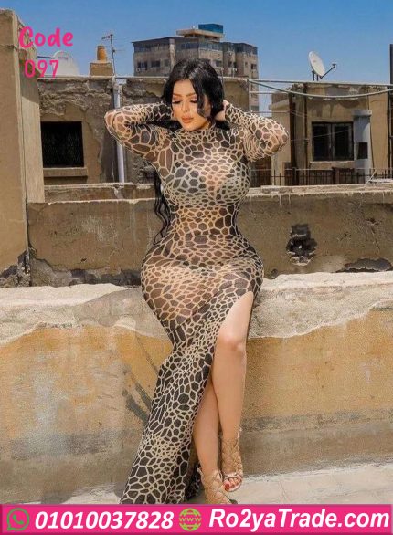 فستان حريمي تايجر بفتحة جانبية - كود 097