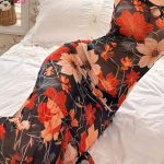 لانجري طويل بالورود - كود 133