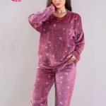 بيجامة شتوي حريمي مزينة بالزهور - كود 428