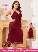 فستان نوم دانتيل طويل - كود 610