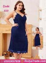 فستان نوم دانتيل طويل - كود 610
