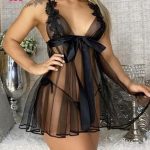 لانجري شفاف أسود - كود 638