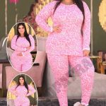 بيجامة شتوية وردي - كود 666