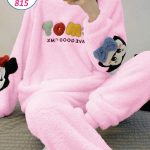 بيجامة نسائية فرو بطبعات - كود 815