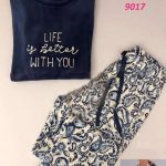 بيجامه قطيفه حريمي شتوي - كود 9017