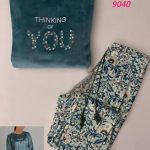 بيجامه قطيفه حريمي - كود 9040