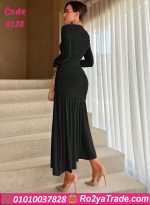 فستان سهرة طويل بأكمام طويلة - كود 0128