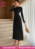فستان سهرة طويل بأكمام طويلة - كود 0128