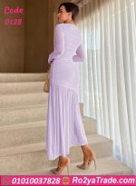 فستان سهرة طويل بأكمام طويلة - كود 0128